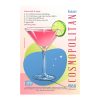 Retro fémtábla - Cosmopolitan koktél -  SZÍNES B- A4 - 20x30 cm -PREMIUM