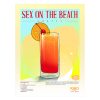 Retro fémtábla - Sex on the Beach koktél -  SZÍNES A - A3 - 30X40 cm -PREMIUM