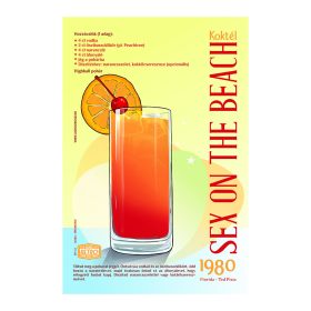 Retro fémtábla - Cuba Libre koktél -  SZÍNES B- A4 - 20x30 cm 