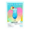 Retro fémtábla - Blue Lagoon koktél -  SZÍNES A - A4 - 20x30 cm -PREMIUM