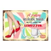 Retro fémtábla - A szépség belülről fakad, de itt jobb ha lehúzzuk - vajsárga - A4 - 20x30 cm  T114-4-A4