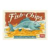 Retro fémtábla - Fish and Chips - a hal utolsó nagy kalandja - borsós - A4 - 20x30 cm - PREMIUM