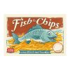 Retro fémtábla - Fish and Chips - a hal utolsó nagy kalandja - borsós - árazható - A4 - 20x30 cm - PREMIUM