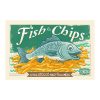 Retro fémtábla - Fish and Chips - a hal utolsó nagy kalandja - zöld - A4 - 20x30 cm - PREMIUM