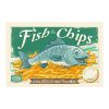 Retro fémtábla - Fish and Chips - a hal utolsó nagy kalandja - zöld - árazható - A4 - 20x30 cm - PREMIUM