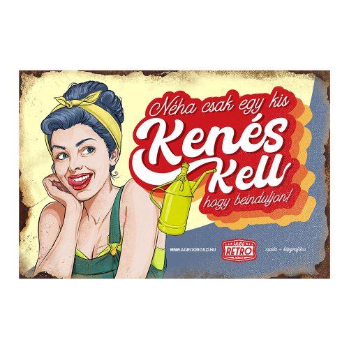Retro fémtábla - Néha csak egy kis kenés kell, hogy beinduljon - fekete-piros - A4 -20x30 cm