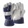 Védőkesztyű marhabőr, pamut kézhát TOP COW-A, fehér/sötétkék, 10