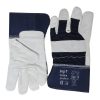 Védőkesztyű marhabőr, pamut kézhát TOP COW-A, fehér/sötétkék, 10