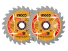 INGCO Fűrésztárcsa fához 185 x 20 x 1,0 mm / 24T (2 db)