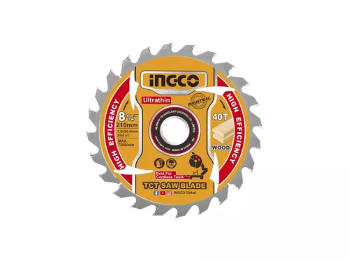 INGCO Fűrésztárcsa fához 210 x 25,4 x 1,2 mm / 40T TSB2103