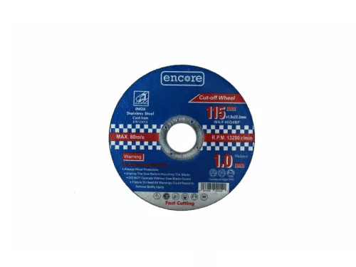 ENCORE Vágókorong fémre 115 x 1,0 x 22,23 mm STEEL YDM6001-115