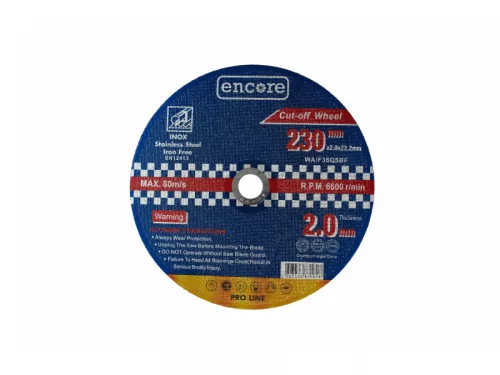 ENCORE Vágókorong fémre 230 x 2,0 x 22,23 mm INOX YDM6001-230X